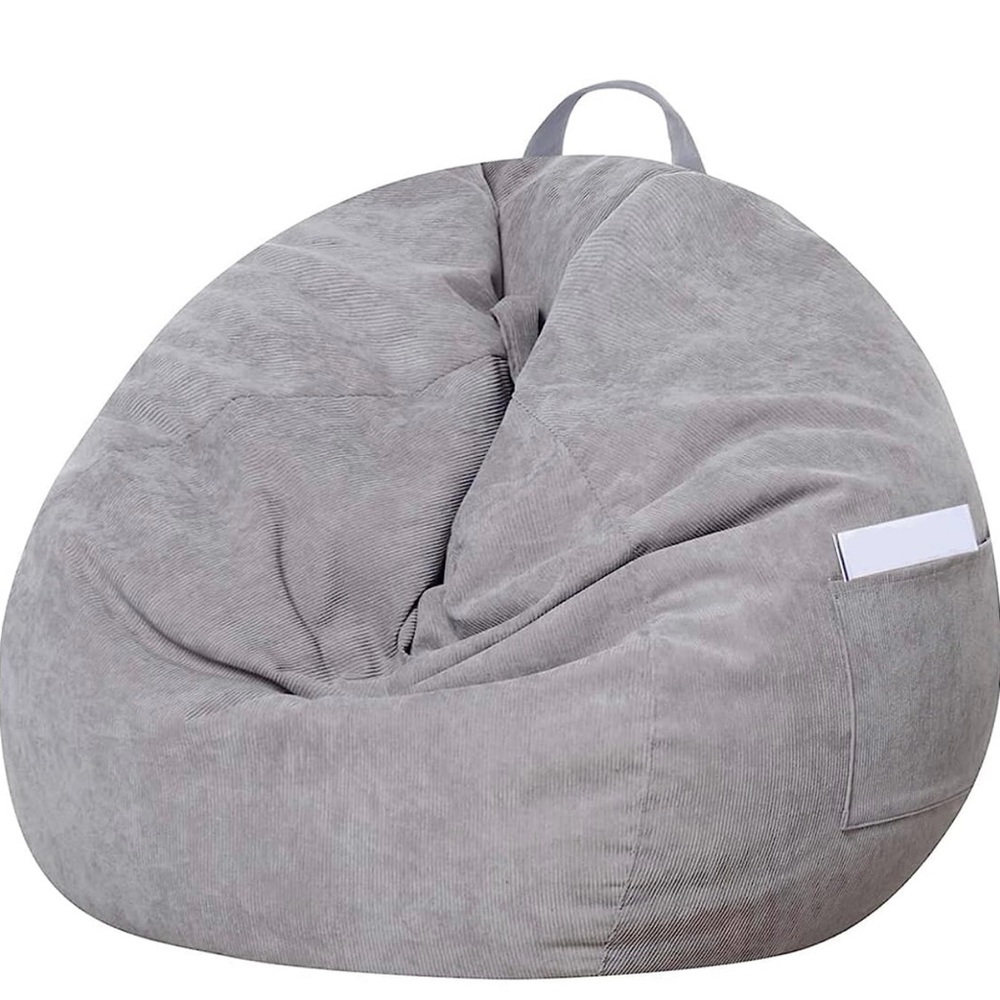 Gray bean bag stuffed animal storage (no filling)